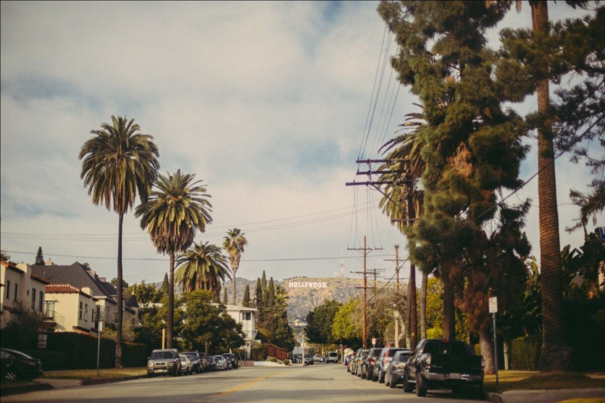 A street in Hollywood hills