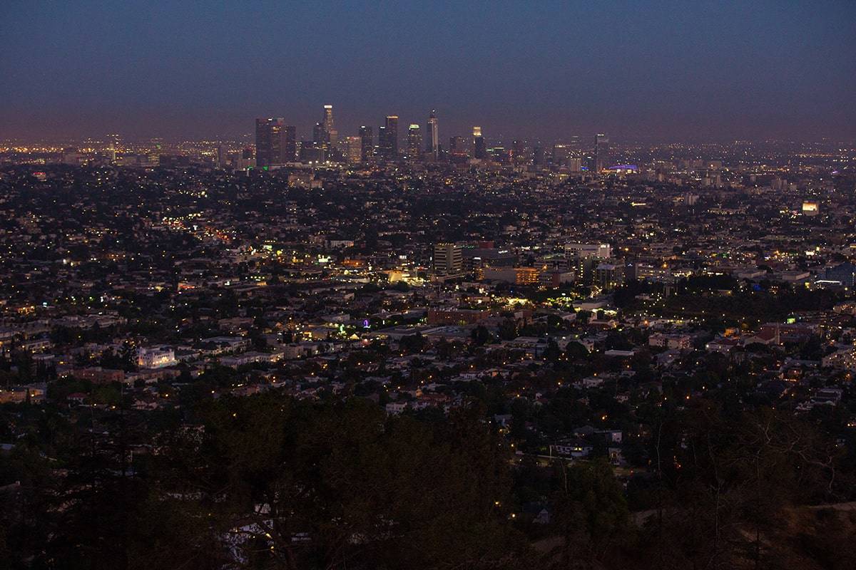 beautiful night view of Los Angeles