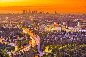 view of Los Angeles from Hollywood Hills