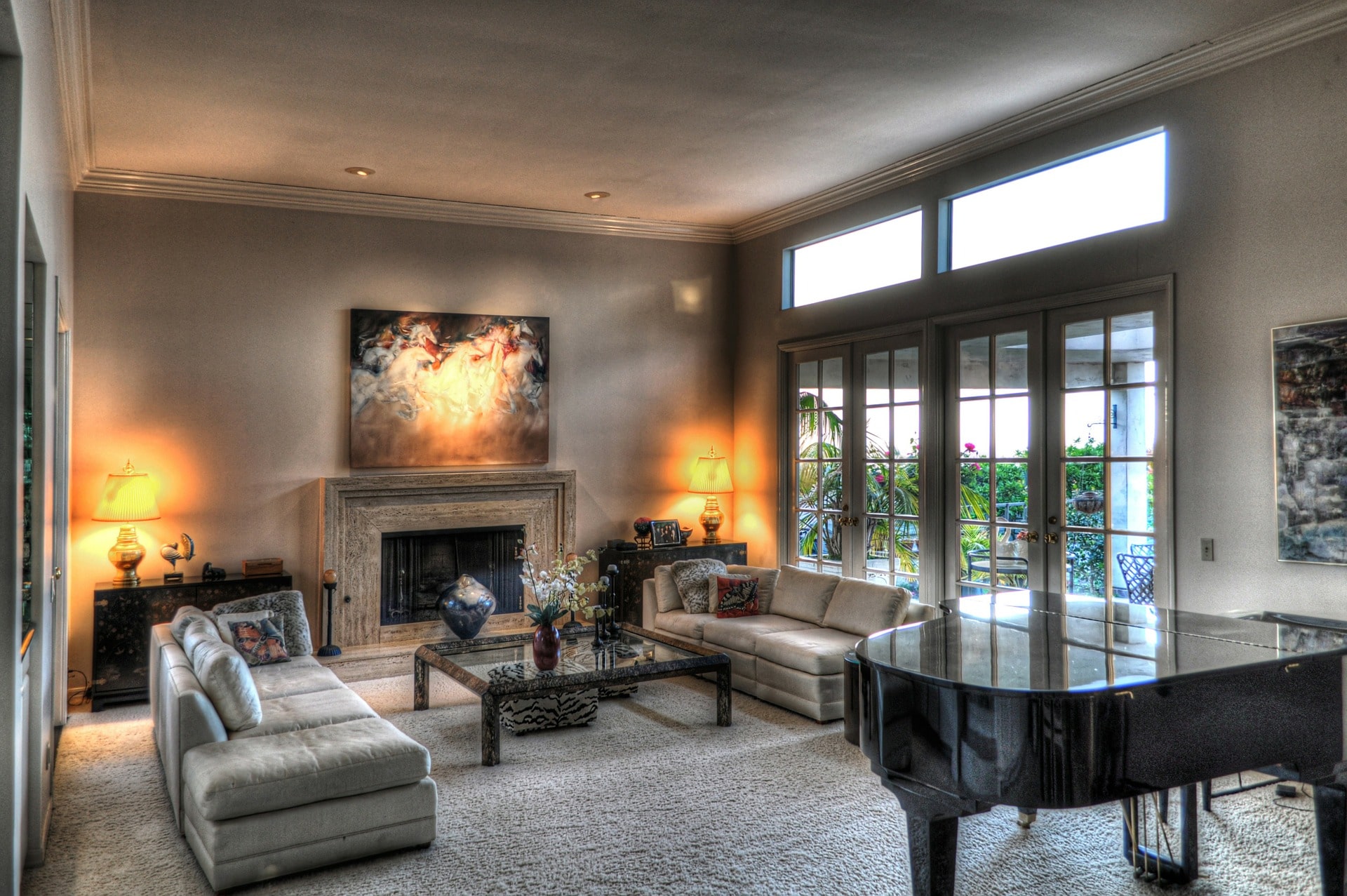 luxury living room in Hancock Park LA
